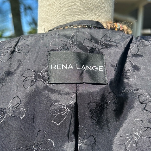 Rena Lange Tweed Pattern Virgin Wool Mohair Blazer - Picture 5 of 11